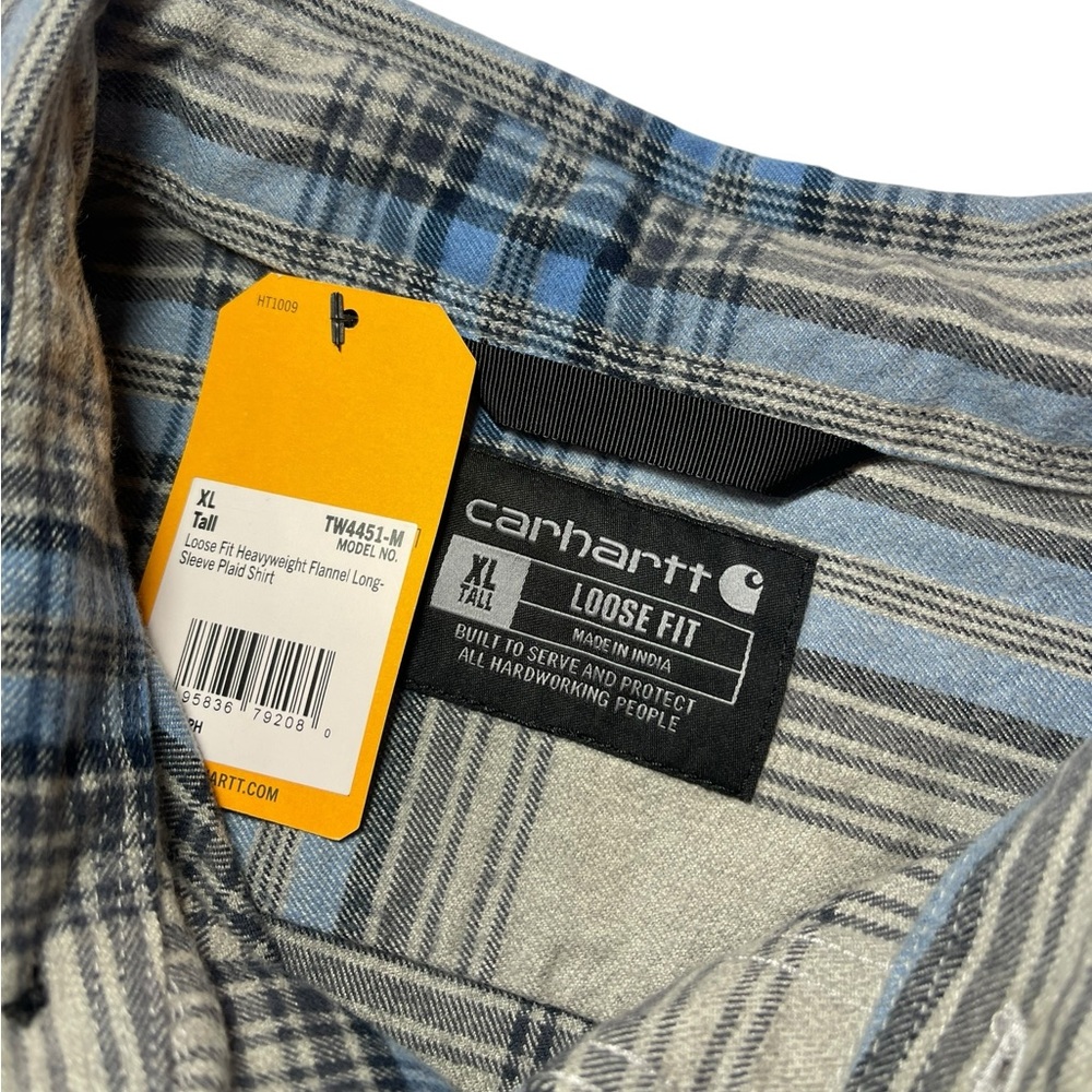 Carhartt Men’s Loose Fit Heavyweight Flannel Long-Sleeve Plaid Shirt - Picture 6 of 16